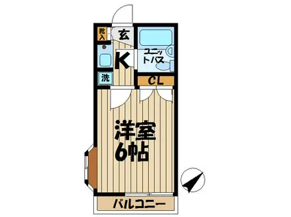 ジャパンビル鎌倉(1K/1階)の間取り写真