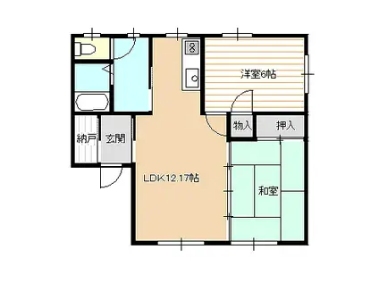 レジデンスK(2LDK/1階)の間取り写真