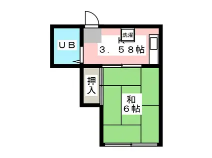 大平荘(1K/1階)の間取り写真