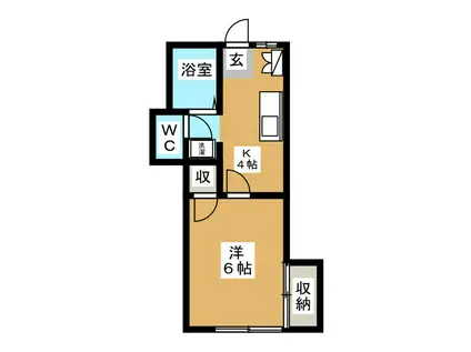 MYヒルズシンフォニー(1K/1階)の間取り写真