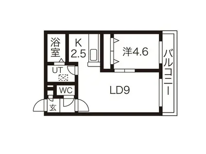 プルミエ発寒 弐番館(1LDK/4階)の間取り写真