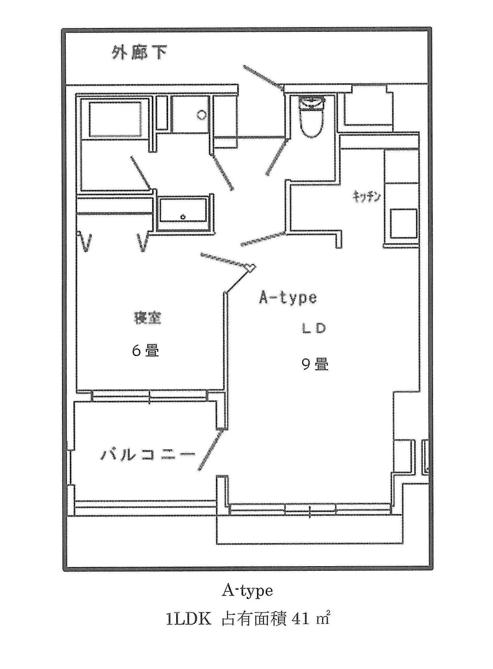 ラヴィノールヒルズ(1LDK/2階)の間取り写真