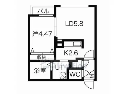 エリーズ平岸(1LDK/4階)の間取り写真