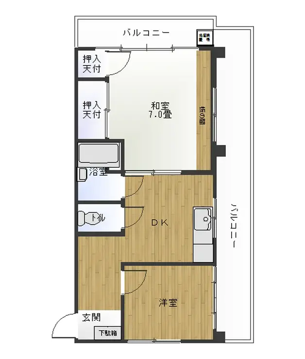 高原マンション 4階階 間取り