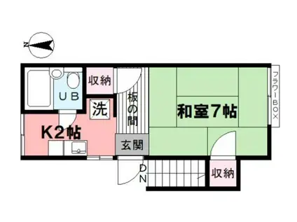 渋谷アパート(1K/2階)の間取り写真