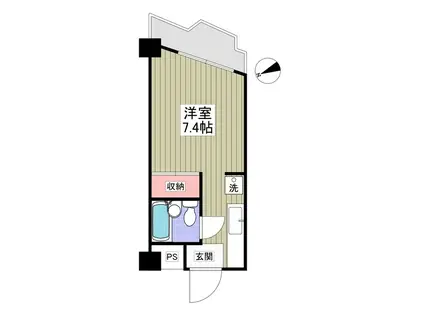 エスペランサ喜沢(ワンルーム/4階)の間取り写真