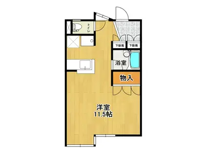 CASA LOGGIA(ワンルーム/1階)の間取り写真