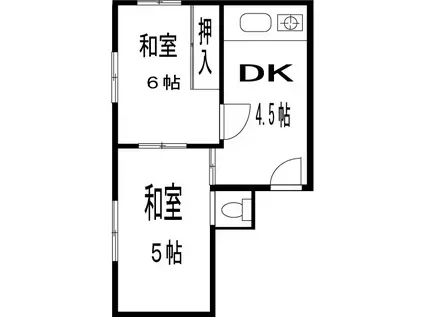 小林荘(2DK/2階)の間取り写真