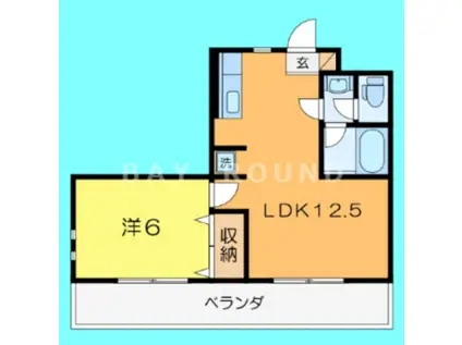 シーサイドパレス新杉田(1LDK/2階)の間取り写真