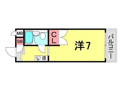 メゾン・ド・六甲パートV(ワンルーム/2階)の間取り写真