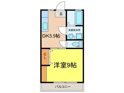D-HOUSEII(1DK/2階)の間取り写真