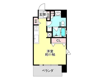 オークメゾン新神戸(ワンルーム/8階)の間取り写真