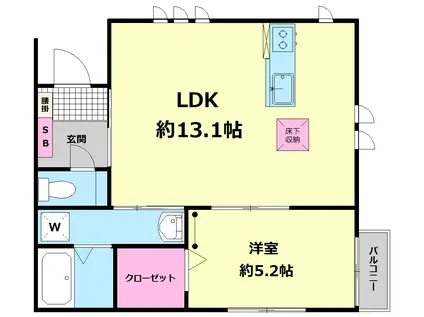 TREND MAISON R-1(1LDK/1階)の間取り写真