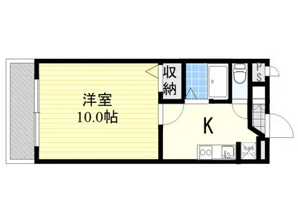 パークサイドKAI(1K/1階)の間取り写真