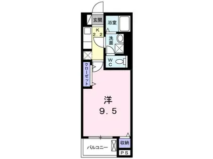富士見4丁目マンション(1K/2階)の間取り写真