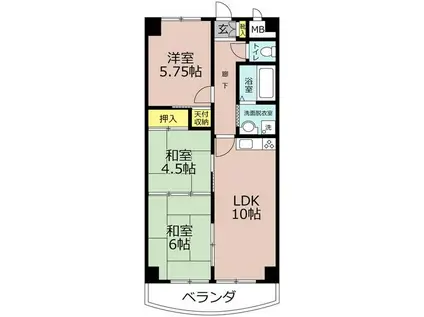 エクセル東加古川弐番館(3LDK/2階)の間取り写真