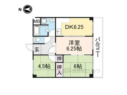 クィーン魚昌(3DK/3階)の間取り写真