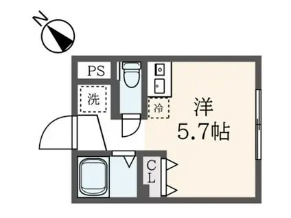 ルミナス鶴ヶ峰(ワンルーム/1階)の間取り写真