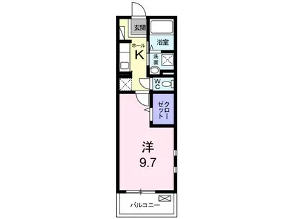 ＪＲ宇都宮線 久喜駅 徒歩8分 3階建 築9年(1K/3階)の間取り写真