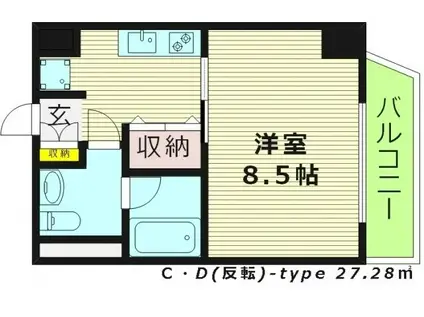 アクエルド緑地公園(1K/5階)の間取り写真