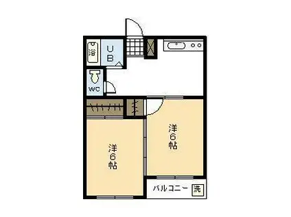 第1三重野コーポ(2DK/1階)の間取り写真