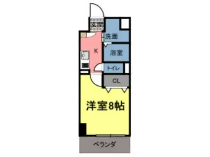 エスプレイスビルド(1K/8階)の間取り写真