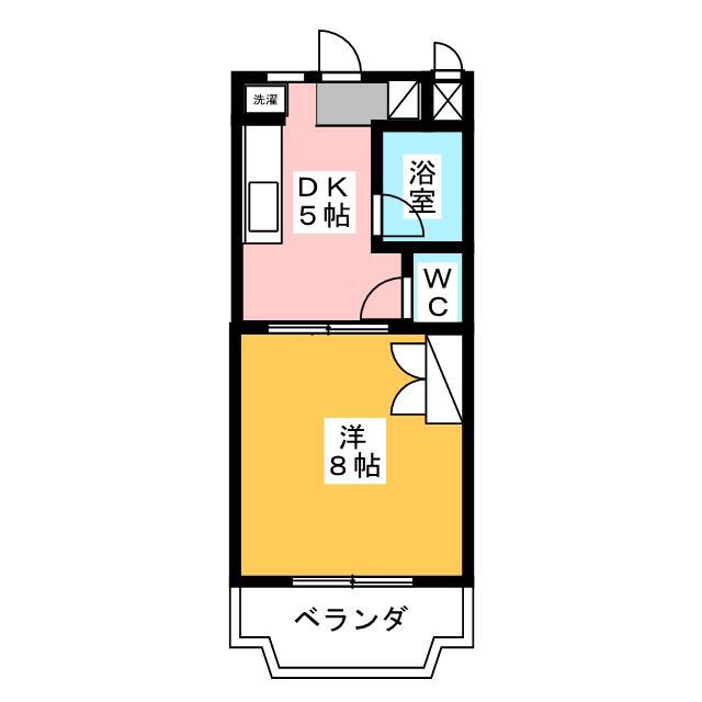 トライアングル(1DK/3階)の間取り写真