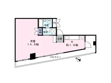 深山ビル(ワンルーム/5階)の間取り写真