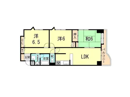 ロイヤル仁川(3LDK/2階)の間取り写真