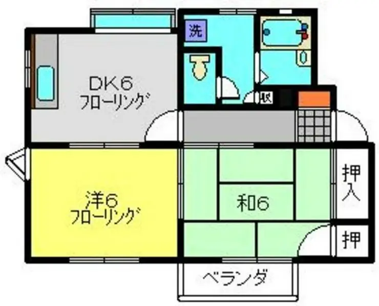 フラット谷戸B 2階階 間取り