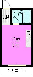 エクセレンス池田(ワンルーム/3階)の間取り写真