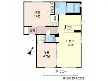 シャルマンメゾン大川 A棟(2LDK/2階)の間取り写真