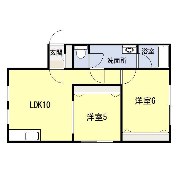 シェスタノルテ(2LDK/1階)の間取り写真