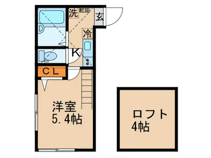 サフィール(1K/1階)の間取り写真