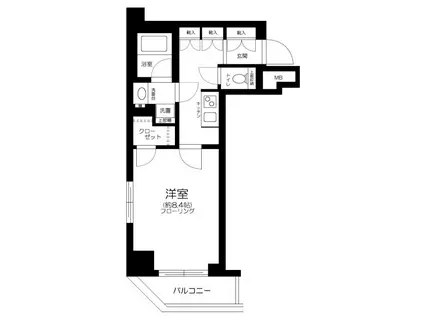 パレステュディオ麻布イースト(1K/12階)の間取り写真