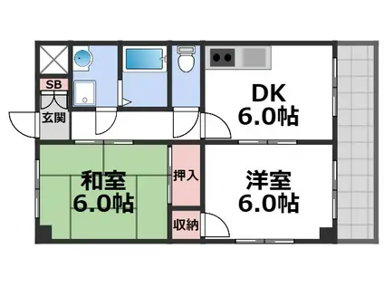 M´プラザ城東五番館(2DK/8階)の間取り写真