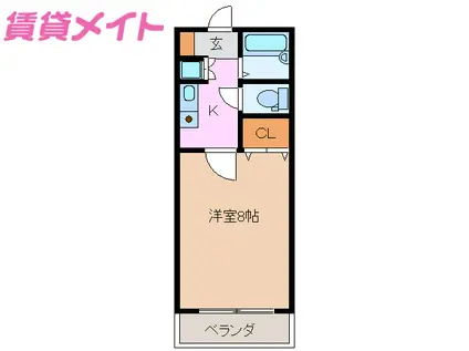 サンミッシェル(1K/1階)の間取り写真