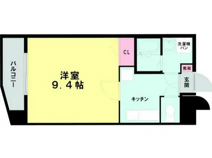 ニュー水前寺(1K/4階)の間取り写真