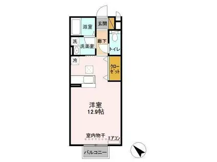 DELIGHT(ワンルーム/1階)の間取り写真