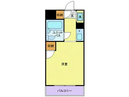 ユーコート武蔵小杉(ワンルーム/2階)の間取り写真