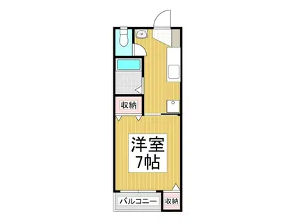 エルコーポII(1K/1階)の間取り写真