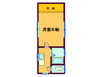 第2コーポヤマナカ(1K/1階)の間取り写真