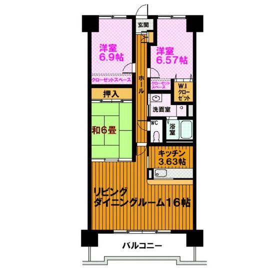アネックスミカド(3LDK/7階)の間取り写真
