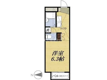 ＪＲ東海道本線 袋井駅 徒歩63分 2階建 築28年(1K/2階)の間取り写真