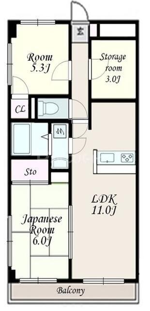 マルギガーデン(2SLDK/2階)の間取り写真