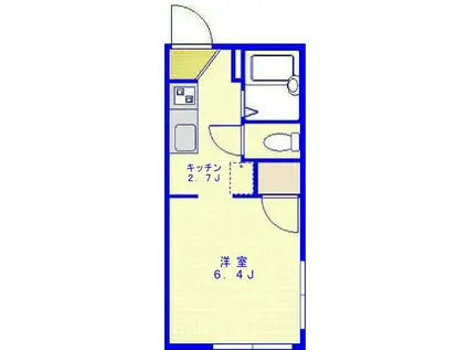 三ッ沢ガーデンヒルズ(1K/1階)の間取り写真