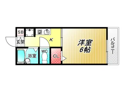 ブリエール布施(1K/1階)の間取り写真