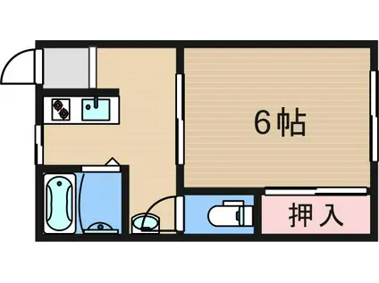 ハイツ楓(1DK/3階)の間取り写真