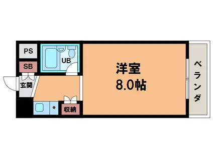 パレユニオン鶴ヶ丘(1K/6階)の間取り写真