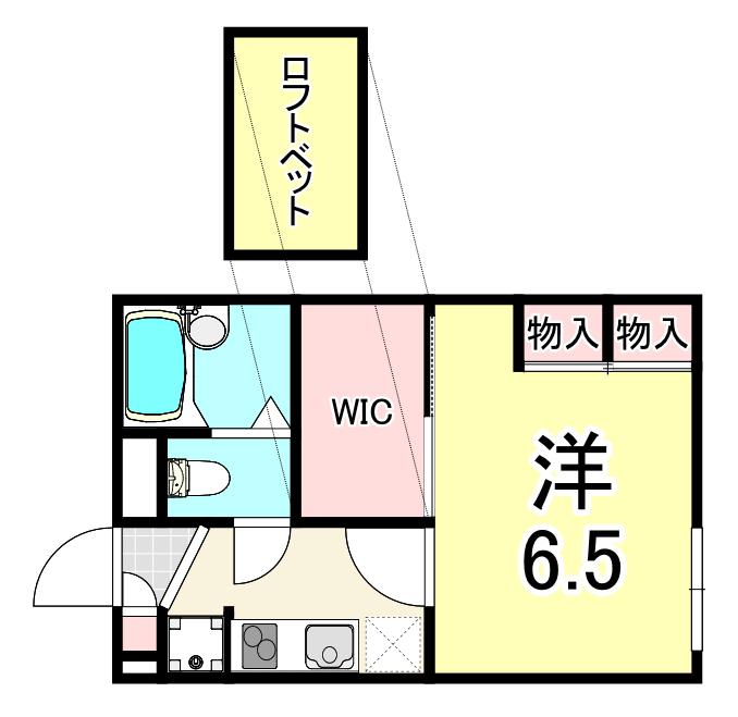 レオパレス杭瀬北新町I(1K/1階)の間取り写真